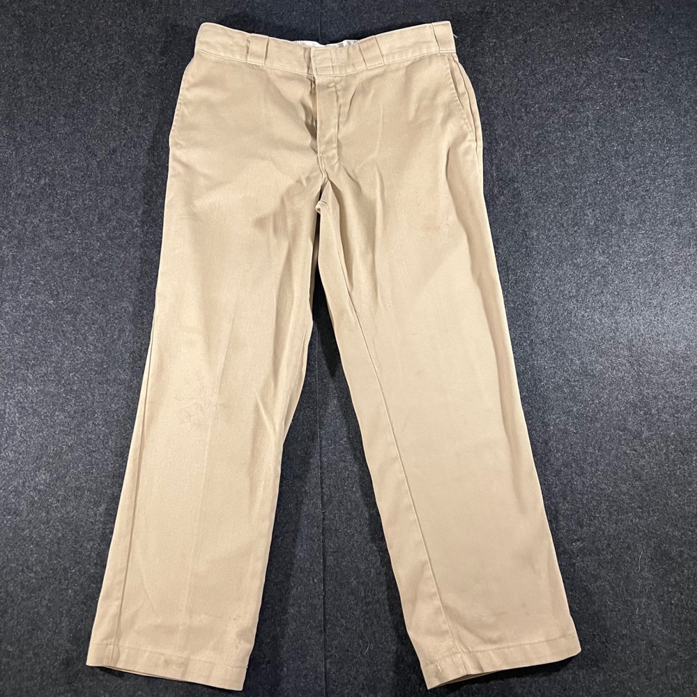 Dickies 874 Original Fit Pants Mens 34x30 Khaki Skater Workwear Chino Trousers
